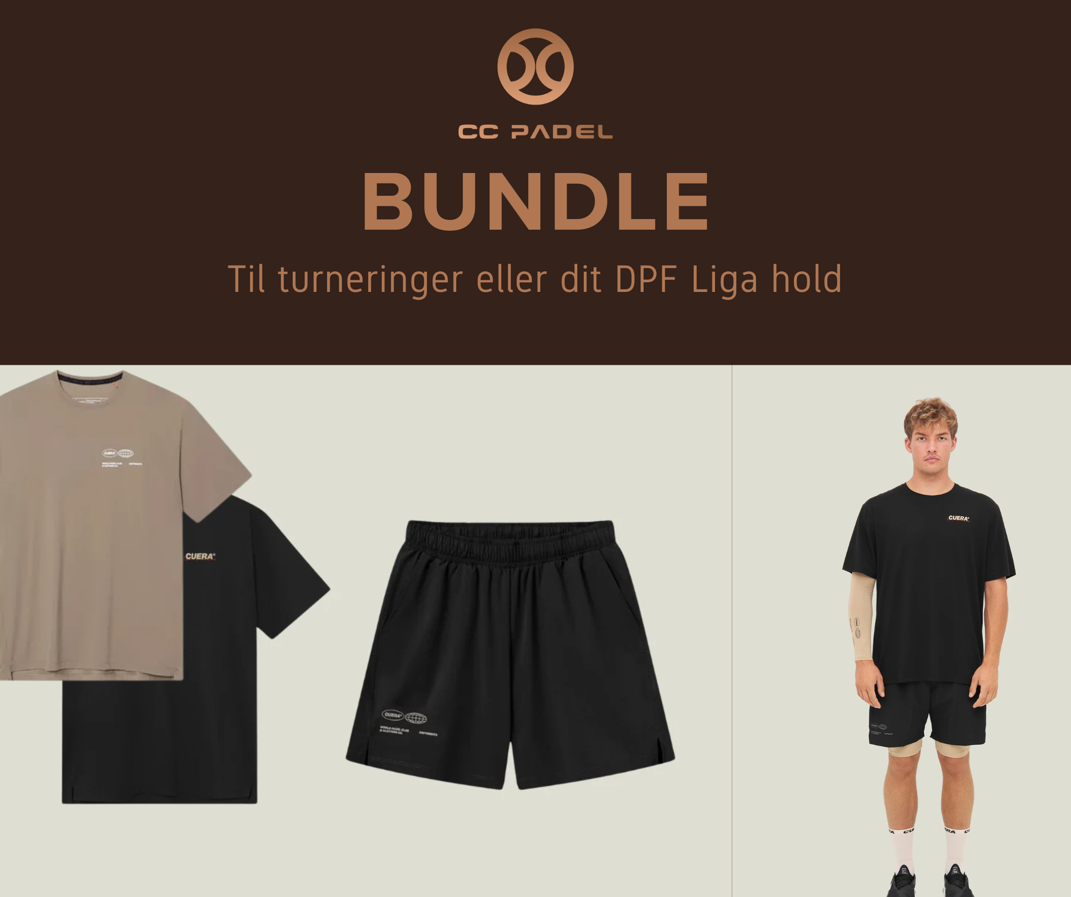 Cuera Holdpakke - 2 tees & 1 par shorts (flere farver)